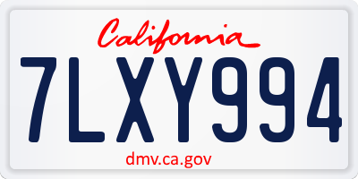 CA license plate 7LXY994