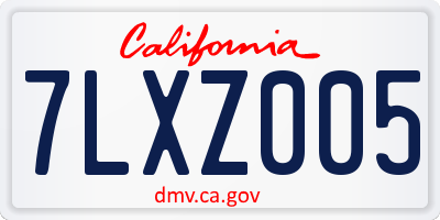 CA license plate 7LXZ005