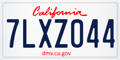 CA license plate 7LXZ044