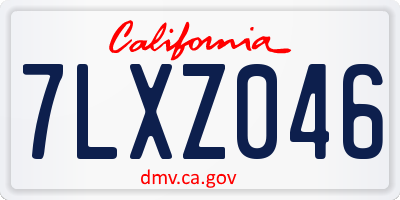 CA license plate 7LXZ046