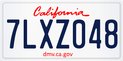 CA license plate 7LXZ048
