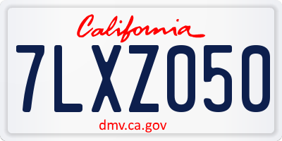 CA license plate 7LXZ050
