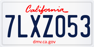 CA license plate 7LXZ053