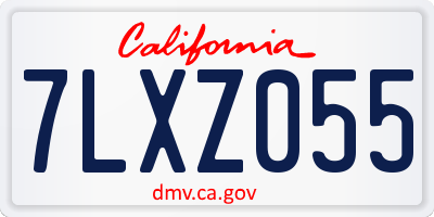 CA license plate 7LXZ055
