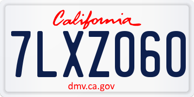 CA license plate 7LXZ060
