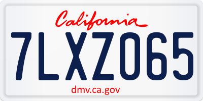 CA license plate 7LXZ065