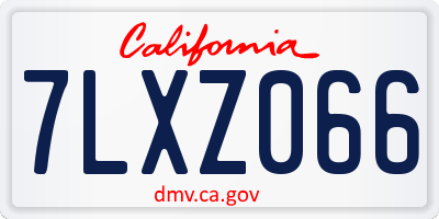 CA license plate 7LXZ066