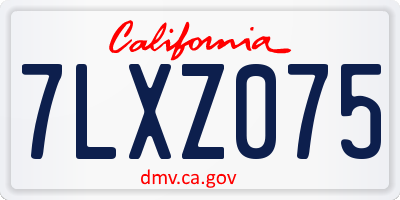 CA license plate 7LXZ075