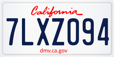 CA license plate 7LXZ094