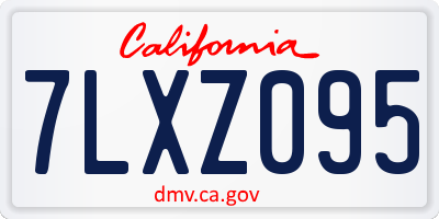 CA license plate 7LXZ095