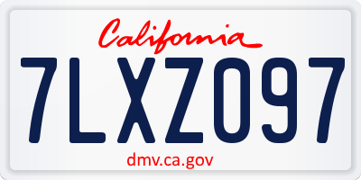 CA license plate 7LXZ097