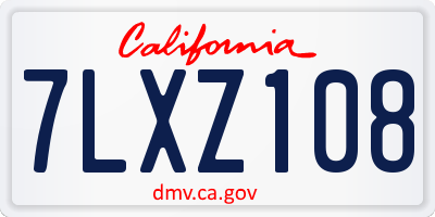 CA license plate 7LXZ108