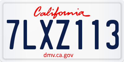 CA license plate 7LXZ113
