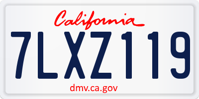 CA license plate 7LXZ119