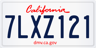 CA license plate 7LXZ121