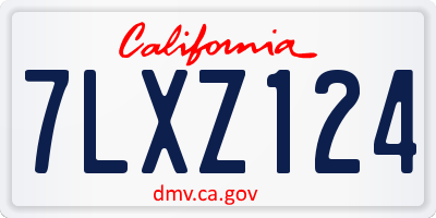 CA license plate 7LXZ124