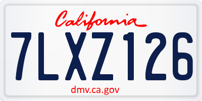 CA license plate 7LXZ126