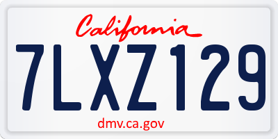 CA license plate 7LXZ129
