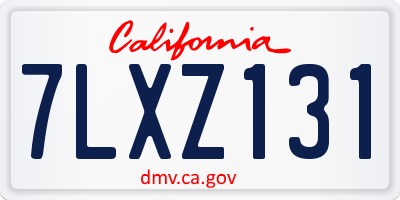 CA license plate 7LXZ131