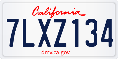 CA license plate 7LXZ134