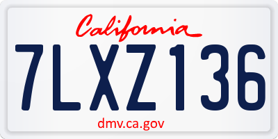 CA license plate 7LXZ136