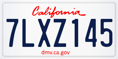 CA license plate 7LXZ145