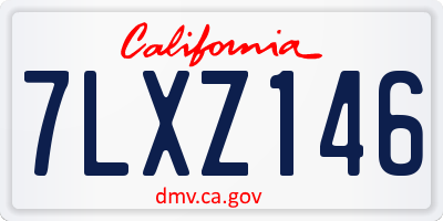 CA license plate 7LXZ146