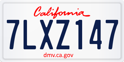 CA license plate 7LXZ147