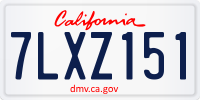 CA license plate 7LXZ151