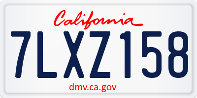 CA license plate 7LXZ158