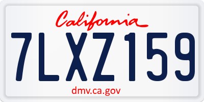 CA license plate 7LXZ159