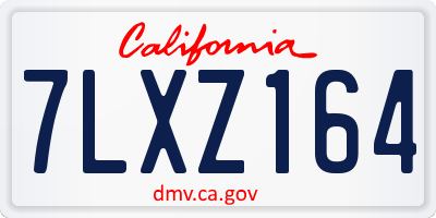 CA license plate 7LXZ164