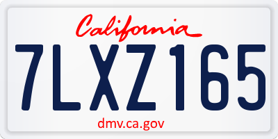 CA license plate 7LXZ165