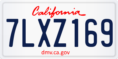 CA license plate 7LXZ169