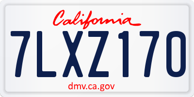 CA license plate 7LXZ170