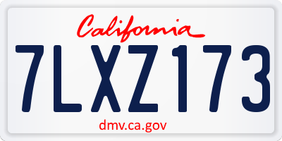 CA license plate 7LXZ173