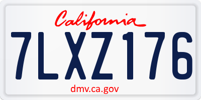 CA license plate 7LXZ176