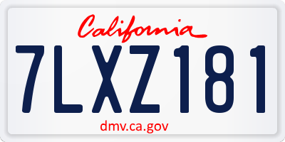CA license plate 7LXZ181