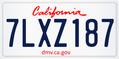 CA license plate 7LXZ187