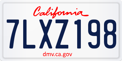 CA license plate 7LXZ198