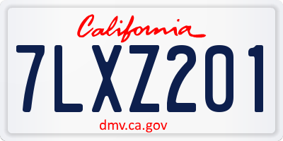 CA license plate 7LXZ201