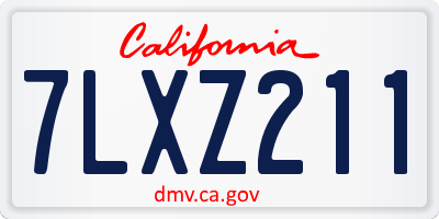 CA license plate 7LXZ211