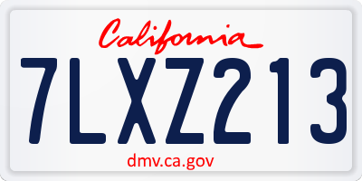 CA license plate 7LXZ213