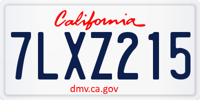 CA license plate 7LXZ215