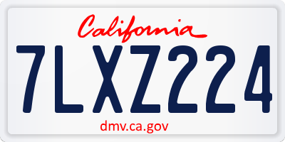 CA license plate 7LXZ224