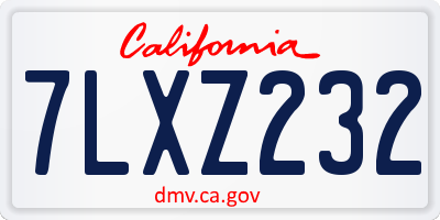 CA license plate 7LXZ232