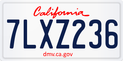 CA license plate 7LXZ236