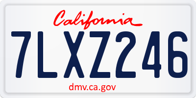 CA license plate 7LXZ246