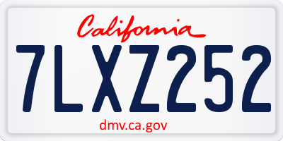 CA license plate 7LXZ252