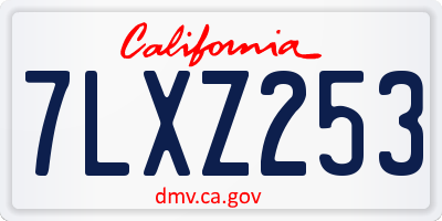 CA license plate 7LXZ253